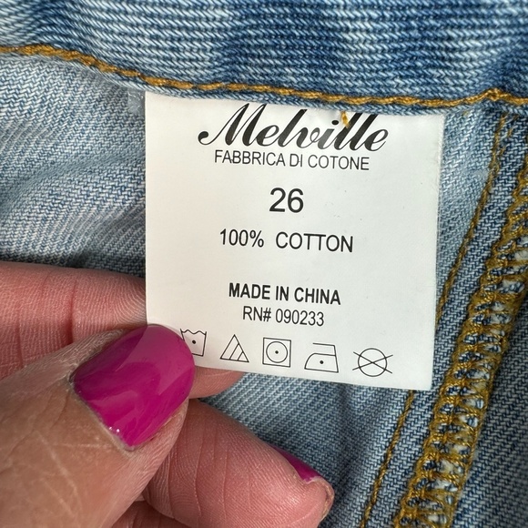 Melville Snap Button Down Mini Denim Jean Skirt Womens Sz 26 Light Wash Preppy - Picture 4 of 11